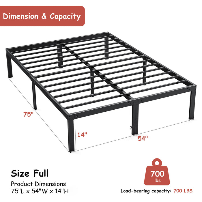 WOod-it Bed Frames, 14 Inch High Heavy Duty Metal Mattress Foundaation Platform Sturdy Steel Slat Support, No Box Spring NeedJed