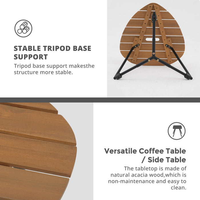 TINKLE WELL 3-Piece Outdoor Bistro Set, Woven Rope Chairs & Wood Coffee Table for Patio, Garden, Deck, or Balcony