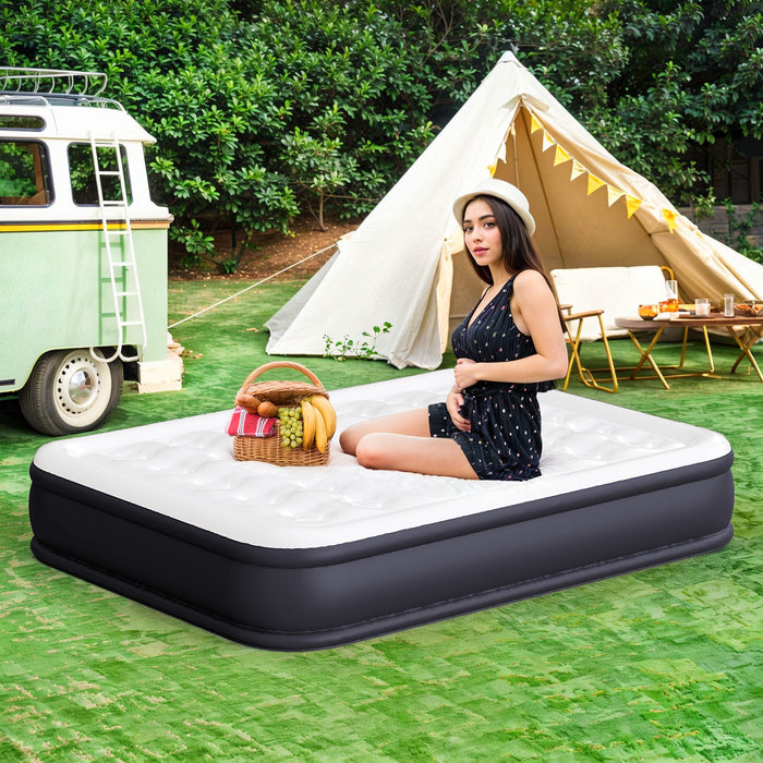 Bigleap Air Mattress Queen with Built in Pump, 16-Inch Raised Inflatable Blow up Camping Bed