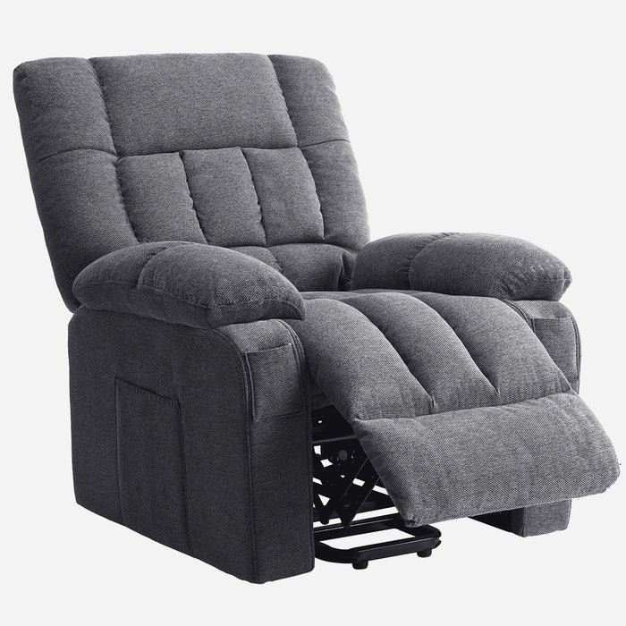 Simenmax Recliner Chair with Massage and Heating, Home Theater Seating with Lumbar Support, Adjustable Electric Power Lift Chairs, Gray