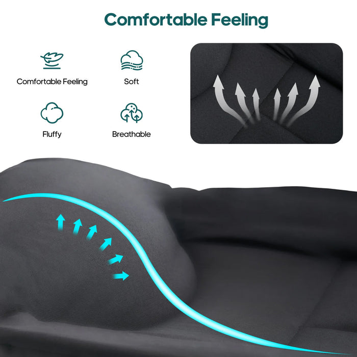 Simenmax Folding Camping Cot with Headrest and Mattress, Portable Sleeping Bed Cot, Heavy Duty Cot Bed for Camping, Office, Travel,Black