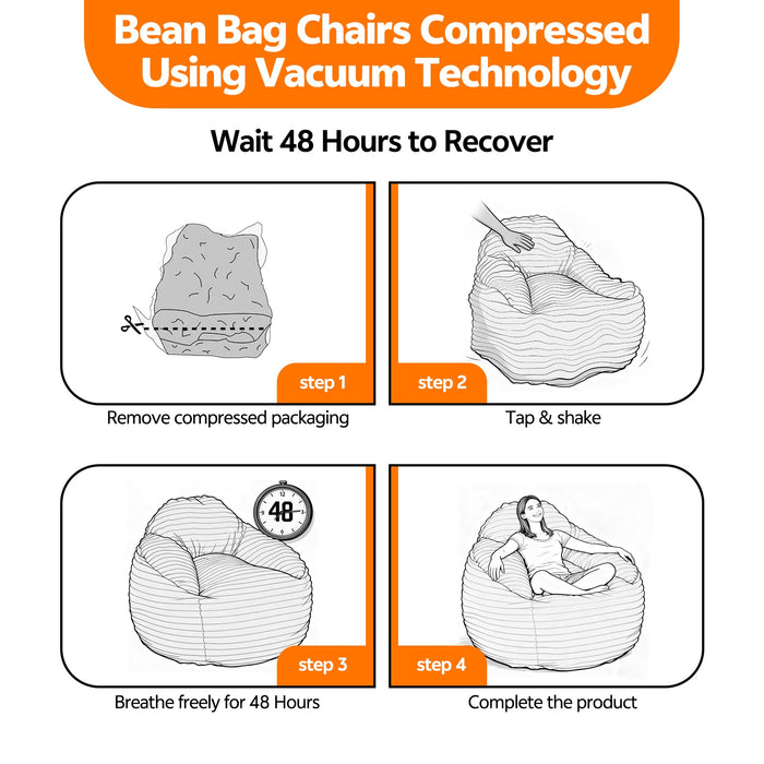 Simenmax 39" Memory Foam Bean Bag Chair with Backrest & Armrests - Ergonomic Lounger for Adults, Living Room, Bedroom, Dorm - Supports 250 lbs, Camel