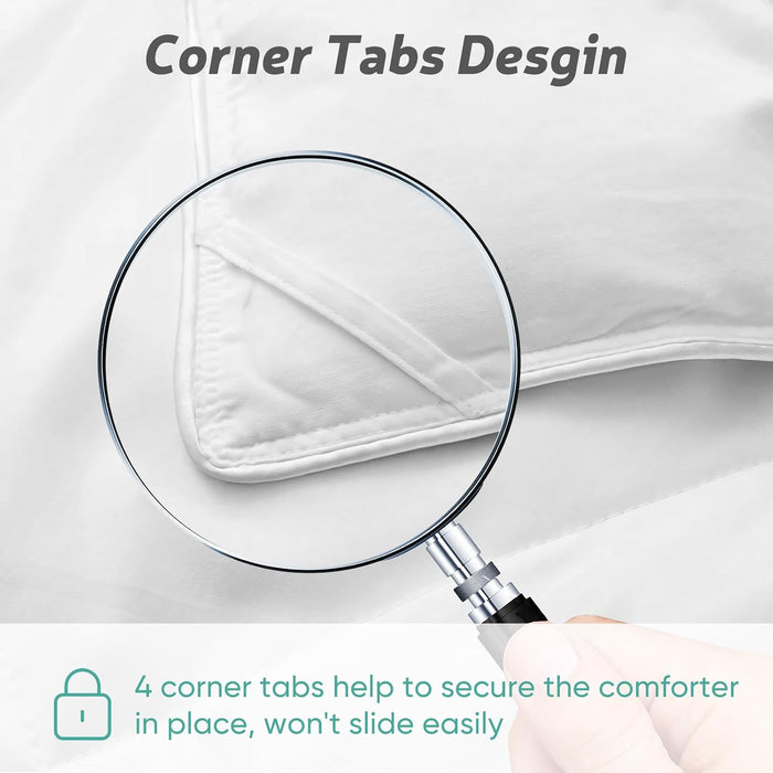 TINKLE WELL All-Season Down Comforter, Breathable Lightweight Duvet Fluffy with Corner Tabs, Alternative Hotel Luxury Insert