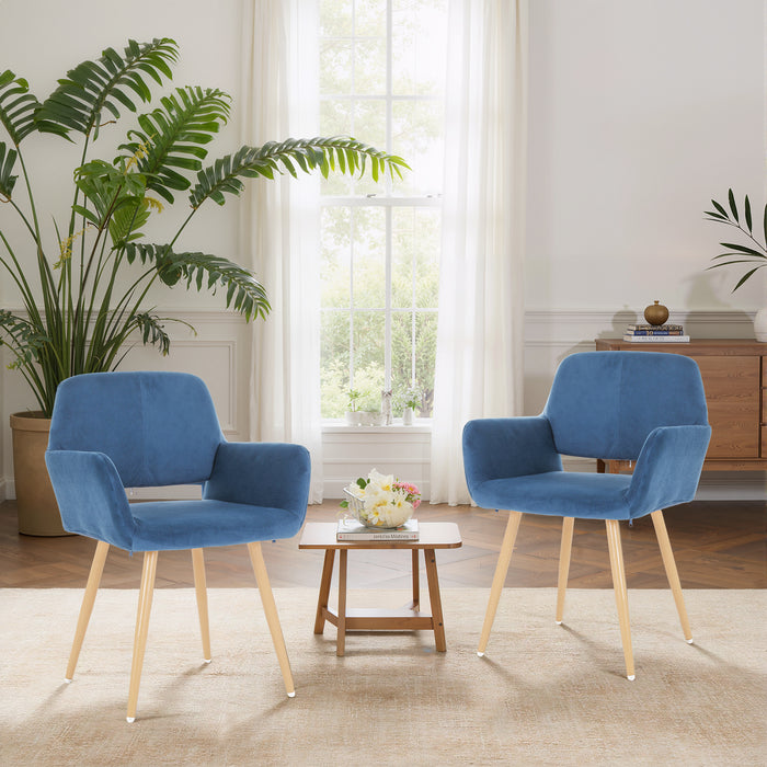 Velvet Dining Chairs, Modern Vanity Chairs with Wooden Frame Upholstered Cushion for Living Room, Bedroom, Dining Room, Kitchen