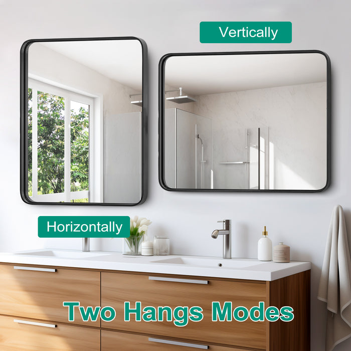 Simenmax Bathroom Mirror Large Rectangle Vanity Framed Mirror for Wall, Tempered Glass, Hangs Horizontally or Vertically
