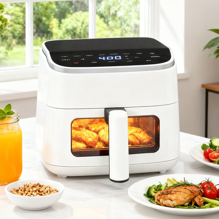 Sybels Digital Air Fryer: 1500W, Visible Window, 8 Presets, 400°F, 60-Min Timer, Auto Shut-Off, Dishwasher-Safe Basket