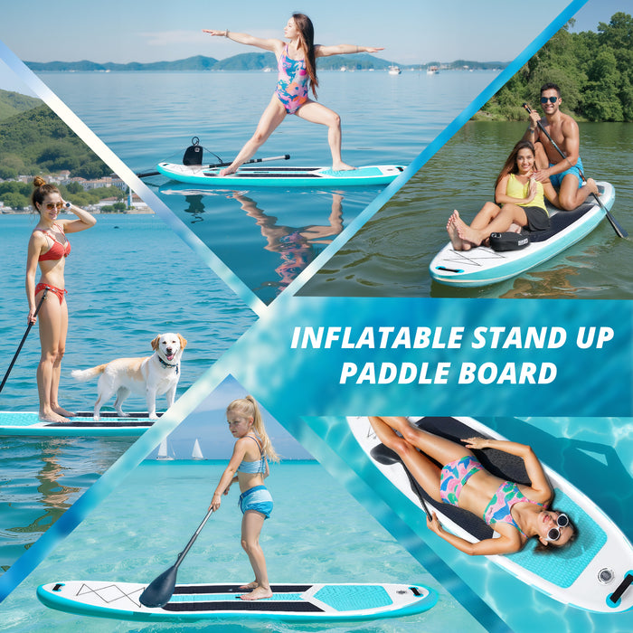 Bigleap Inflatable Paddle Board Stand Up Paddle Board 6‘’ Thick 2-in-1 Paddle with Sup Accessories & Carry Bag & Fast Pumping for All Skill Levels, Blue
