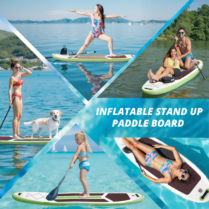 Simenmax 2-in-1 Inflatable Stand Up Paddle Board Kit - Premium Wide SUP for All Skill Levels Non-Slip Deck,Green