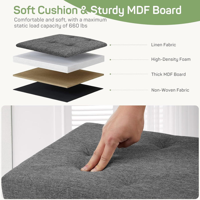 Beddle Storage Ottoman Bench, Multi-functional Foldable Storage Chest for Bedroom End of Bed, Foot Rest for Living Room