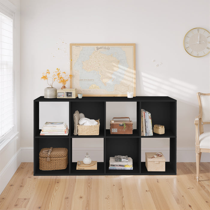 TINKLE WELL 6/8/9-Cube Storage Shelf Organizer, Bookcase with Removable Back Panels, Adjustable White Wood Bookcase for Living Room, Home Office
