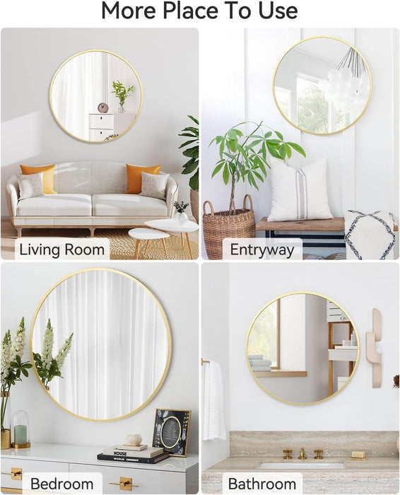Round Mirrors Wall Mirror 24 inch Circle Mirror for Bathroom,Gold