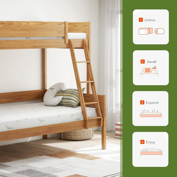 Beddle 6 inch Twin Mattress in a Box,Memory Foam Mattress with Bamboo Cover,Made in USA