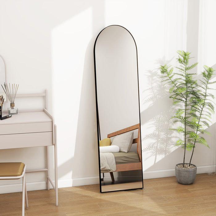 Simenmax Arched Full Length Mirror, Full Body Floor Mirror with Stand,Black, 59"x16"