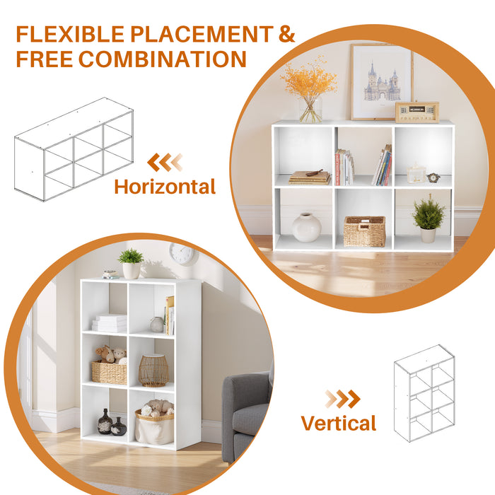 Bigleap 6/8/9 Cube Storage Organizer - Modern Open Cube Bookshelf with Removable Back Panels, Display Storage Bookcase for Living Room, Bedroom, Home Office, Entryway,White