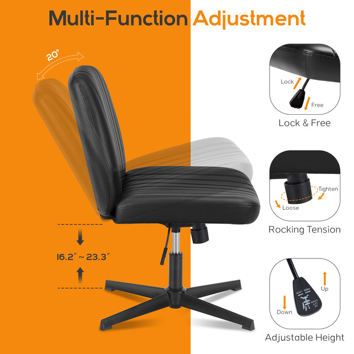 Blorly Home Office Chair Ergonomic Fatigue Relief Mesh Computer Chair with Lumbar Support Roll-Swivel Adjustable Mid-Back Task Chair for Adults,White
