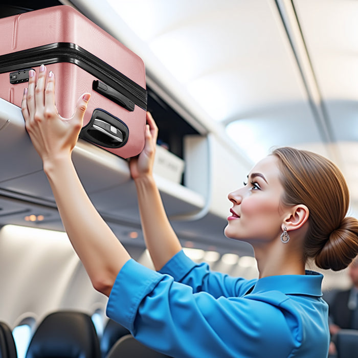 Bigleap 3-Piece Luggage Sets, Hard Shell Suitcases with Spinner Wheels, Lightweight Rolling Suitcase Sets with TSA Lock, Pink (20/24/28 Inch)