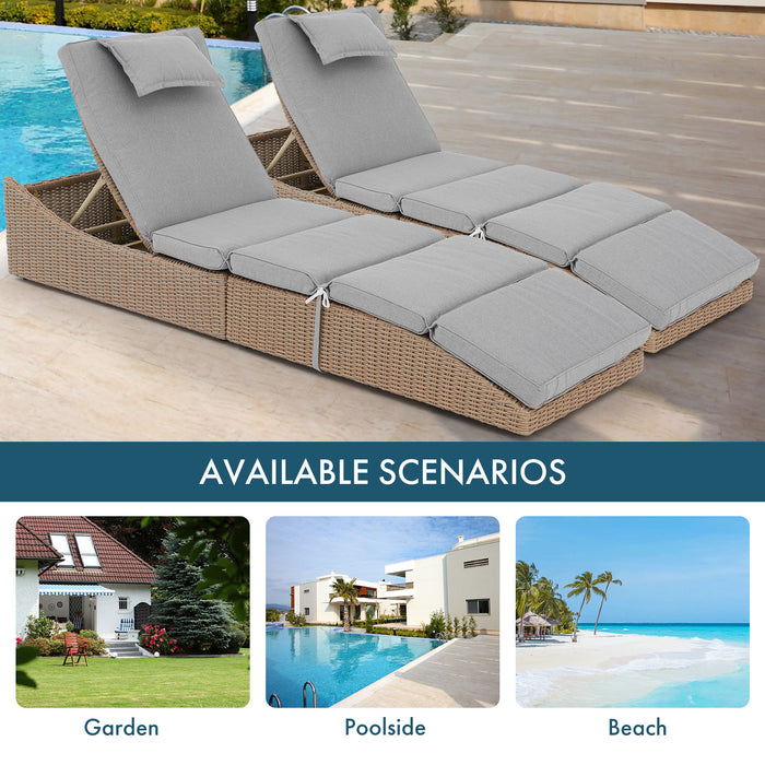 Yangming Foldable Outdoor Chaise Pool Lounge Chair with Padded