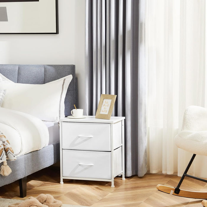 Simenmax Nightstand Set 2, 2 Drawer Dresser for Bedroom, Bedside Furniture, End Table for Bedroom, Closet, Entryway, White