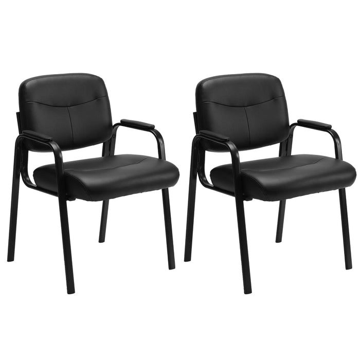 TINKLE WELL Guest Reception Desk Chairs Without Wheels for Waiting Room, Restaurant, Library, Barber Store,Black-2P