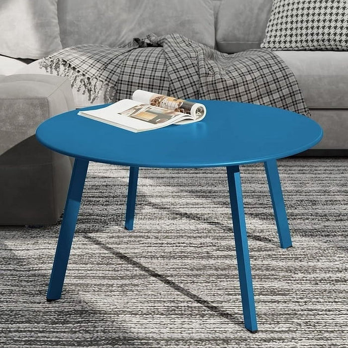 Blorly Patio Coffee Table, Round Patio Side Table, Coffee Table, Modern, Stylish, Living Room, Outdoor, Home Decor, Versatile, Blue