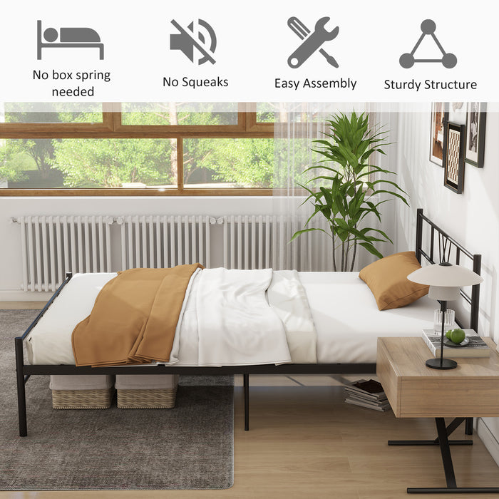 Metal Platform Bed Frame, No Box Needed,Black