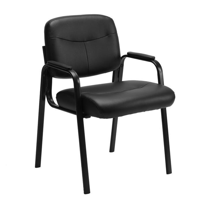 TINKLE WELL Guest Reception Desk Chairs Without Wheels for Waiting Room, Restaurant, Library, Barber Store,Black-1P