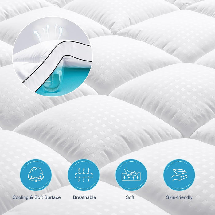 Beddle Twin Size 4 Inch Dual Layer Memory Foam Mattress Topper, 2 Inch Cooling Gel Foam + 2 Inch Pillow Top Cover, Medium Support Bed Pad for Back Pain Relief