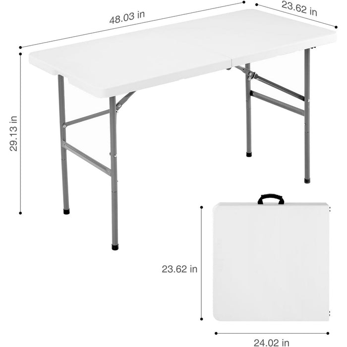 Beddle 6ft Folding Table Outdoor Indoor Heavy Duty Portable Plastic Desk with Carrying Handle for Camping Picnic Party