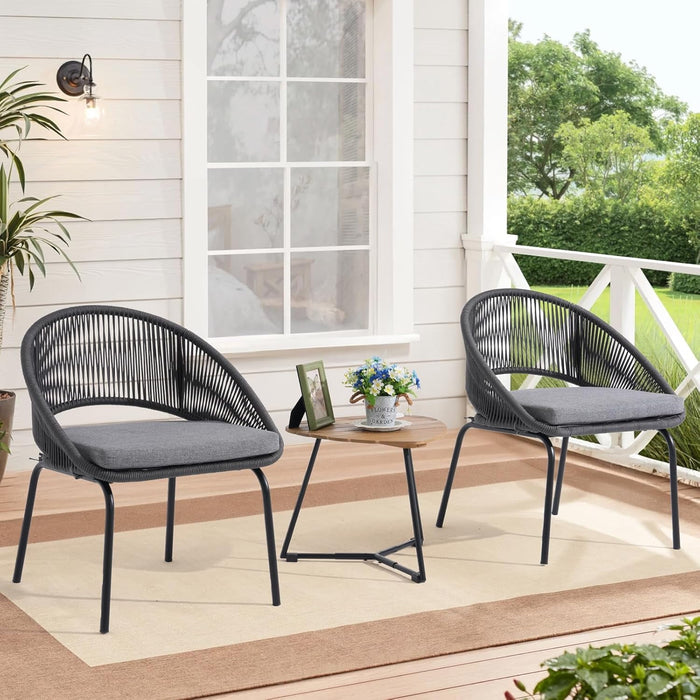 Betcozy Wood Patio Bistro Set, Acacia Wood Foldable Garden Dining Chairs with Table, Set of 3, Natural