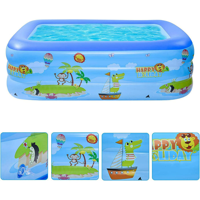 Rectangular Inflatable Swimming Pool Durable, Easy Setup, Family Fun