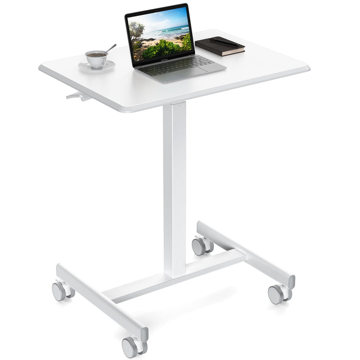 TINKLE WELL TINKLE WELL Small Standing Desk Mobile Standing Desk Adjustable Height-WHITE