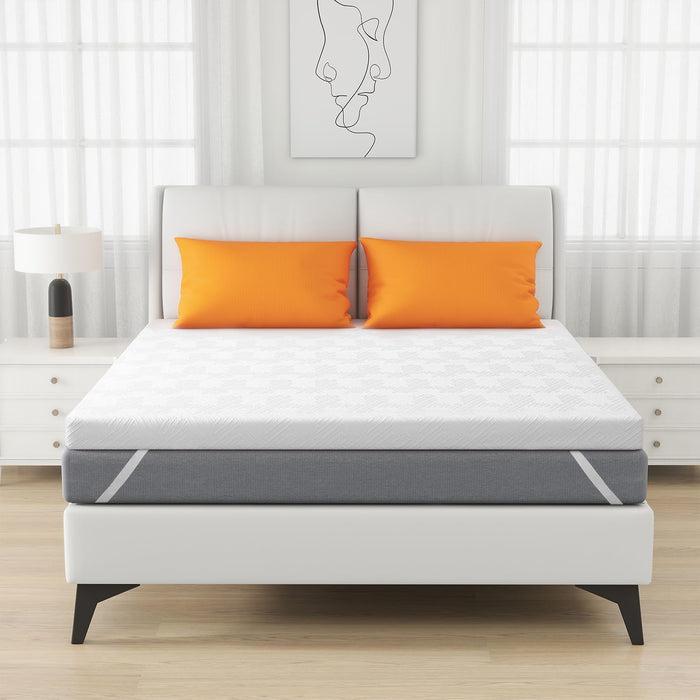 4 inch Mattress Topper With Cover, Memory Foam Mattress Pad, Gel Infused Mattress Topper, Queen