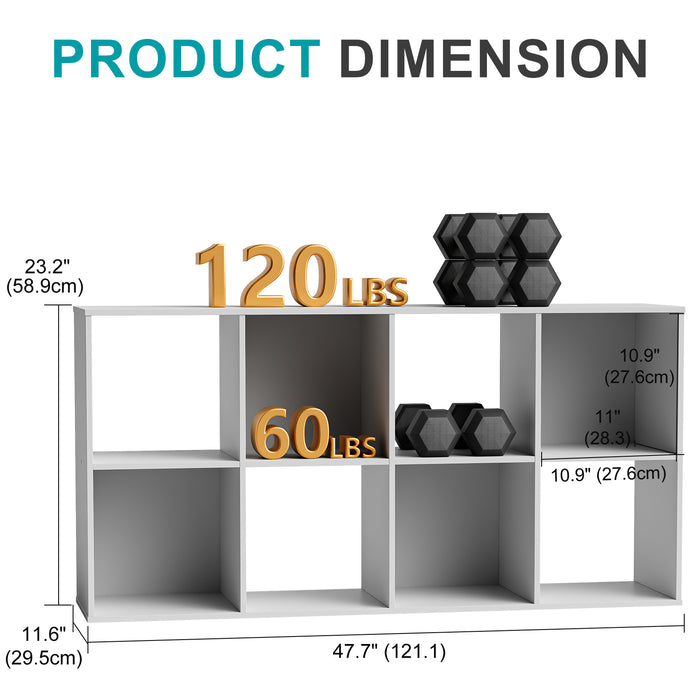 Sybels Cube Storage Shelf, 8-Cube Bookshelf with Removable Dividers，a Versatile Organizer , suitable for living rooms, home offices, and bedrooms, Black
