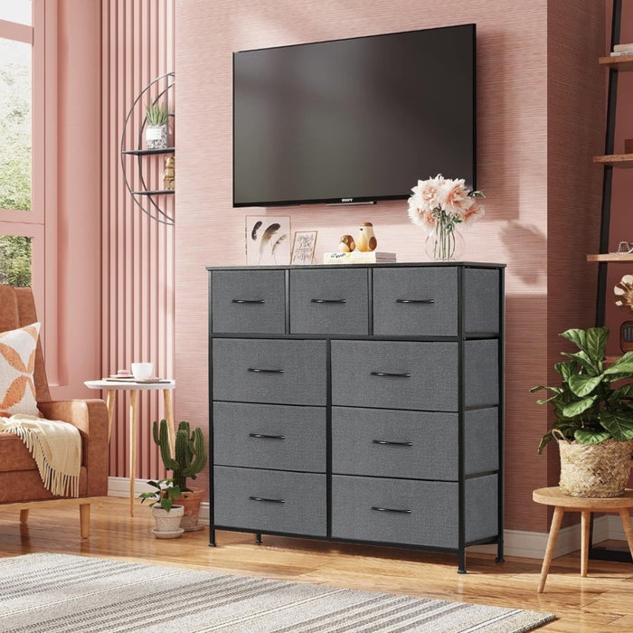 Blorly Dresser for Bedroom, 9 Drawers Dresser Chest Of Drawers, Storage Dresser Closet For Living Room, Bedroom, Hallway,  Gray