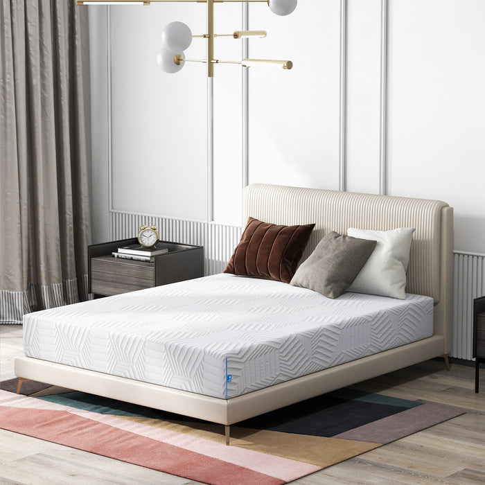 Memory Foam Mattress 12 Inch King Size, Medium Firm Cool Gel Foam Mattress with Breathable Soft Fabric Cover, CertiPUR-US Certified Mattress Bed in A Box,White