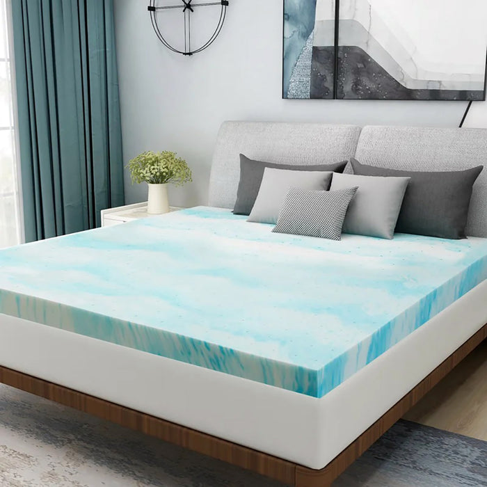 Simenmax Twin Memory Foam Mattress Topper, 2'' Cooling Gel Mattress Topper CertiPUR-US Certified
