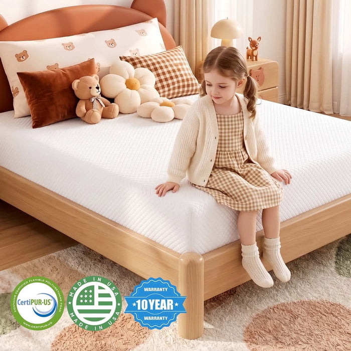 5 inch Mattress Full Size, Green Tea Gel Infused Memory Foam Mattress with Bamboo Knit Cover