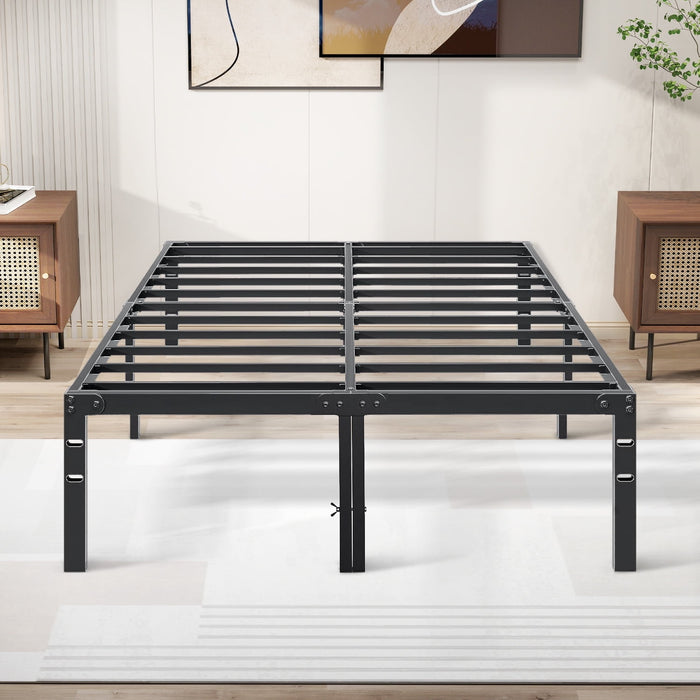 Blorly Full Size Bed Frame, 14" Height Classic Metal Platform Bed Frame Foundation with Under Bed Storage/No Box Spring Needed/Heavy Duty Metal Slats Support/Black