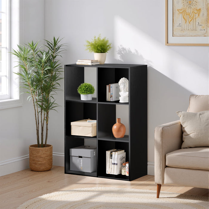 Blorly 3 Tier Bookcase,36 Inch Tall Bookshelf Storage Wall Shelf Organizer Display Cube Book Shelf, Corner Storage Organizer, Black