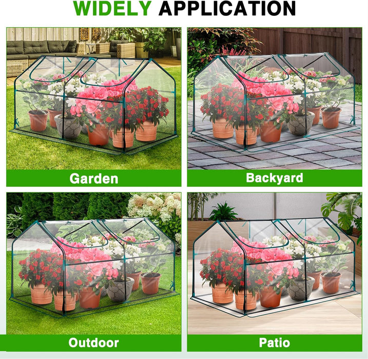 Simenmax 71'' Instant Mini Greenhouse, Portable Waterproof Plant & Pet Shelter with Roll-Up Vents, High Light Transmission, for Indoor/Outdoor Use