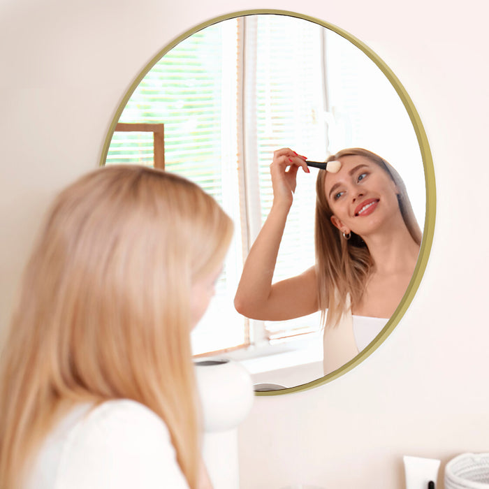 TINKLE WELL Round Wall Mirror, Modern Circle Bathroom Mirror for Over Sink, Entryway, Living Room, or Vanity, Versatile and Stylish Decor, 20-Inch Black