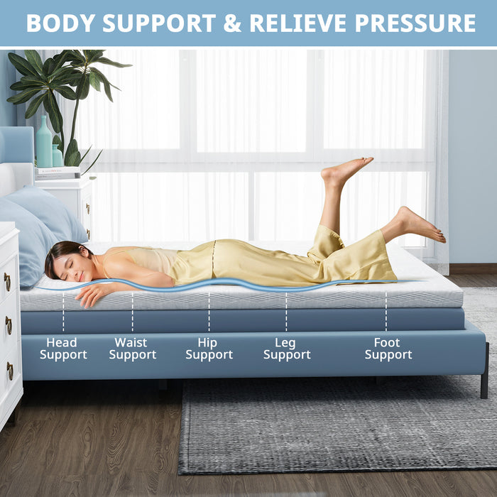 Beddle Cooling Gel-infused Memory Foam Mattress Topper for Pressure Relief