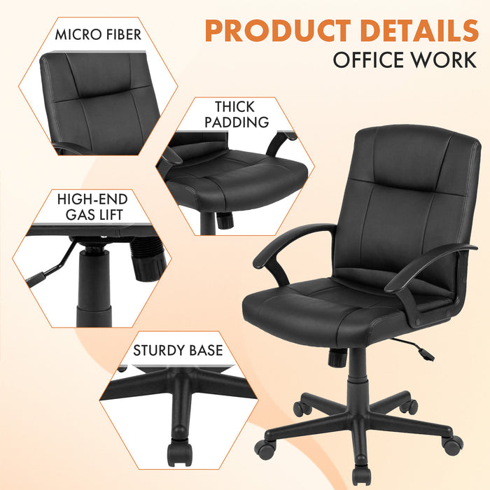Bigleap Office Chair Leather Boss Chair Ergonomic Computer Gaming Chair With High Back Executive Swivel Chair With Arm Rest and Height Adjustment