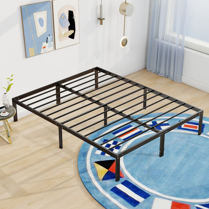 Simenmax Metal Platform Bed Frame, Heavy Duty Mattress Foundation with Steel Slats Support, No Box Spring Needed, Black