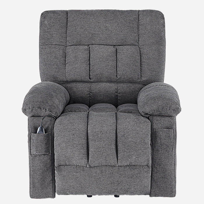 Simenmax Recliner Chair with Massage and Heating, Home Theater Seating with Lumbar Support, Adjustable Electric Power Lift Chairs, Gray