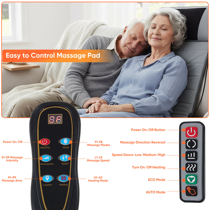 Sybels Premium Heating & Vibration Mat: The Gift of Ultimate Relaxation for Your Parents with 10 Massage Nodes and 9 Intensity Levels.
