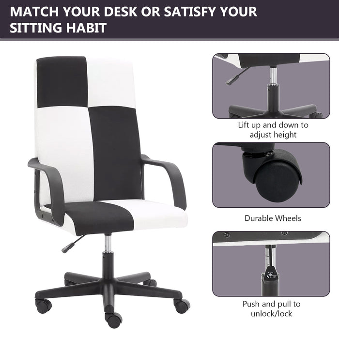 Office Chair, High Back Ergonomic Computer Chair for Big and Tall People, Adjustable Home Office Study Chair with Armrests and Rolling Wheels