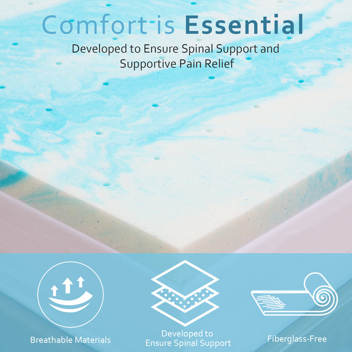 Simenmax 2 Inch Mattress Topper, Twin Gel Memory Foam Mattress Topper in a Box