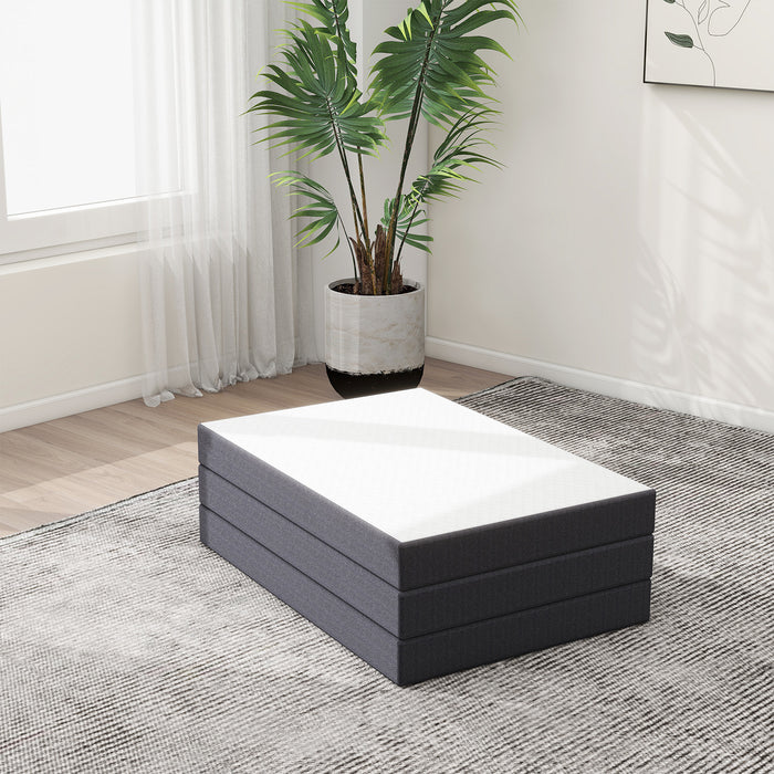 Simenmax Folding Mattress, 3 inch Tri-fold Memory Foam Mattress Topper for Camping, Foldable Mattress Topper with Washable Cover, Single Size