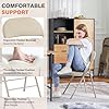 Sybels Folding Chairs Padded 4 Pack - Metal Indoor Outdoor Portable Foldable Chair for Party, Kitchen，Kahki
